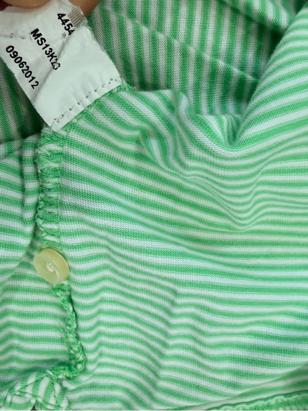Peter Millar Light Mint Green Striped Golf Polo with Chest Pocket Size Large - Picture 6 of 8